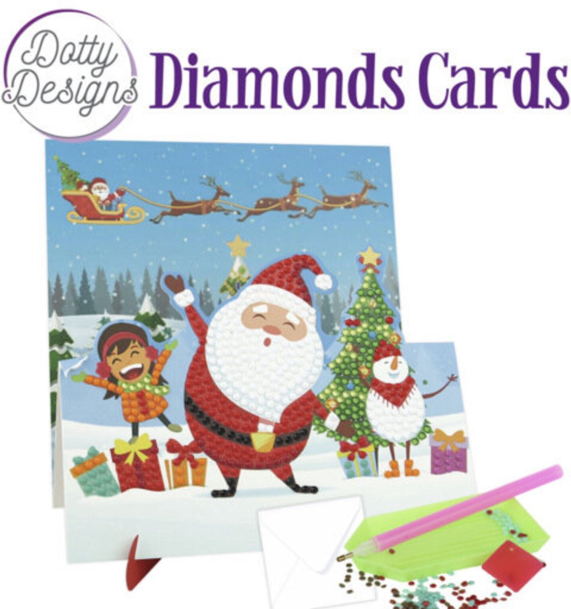 Dotty Designs Diamond Easel Card 131 - Santa