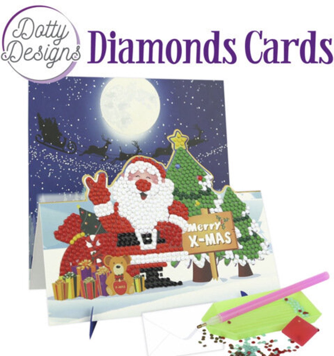 Dotty Designs Diamond Easel Card 145 - Merry X-mas