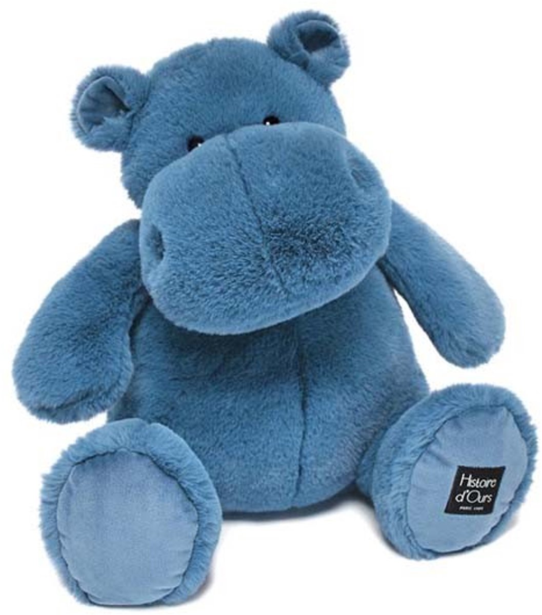 Pluche Hippo Blauw (40cm)
