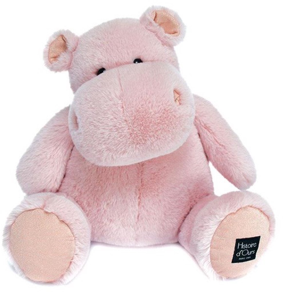 Pluche Hippo Poederroze (40cm)