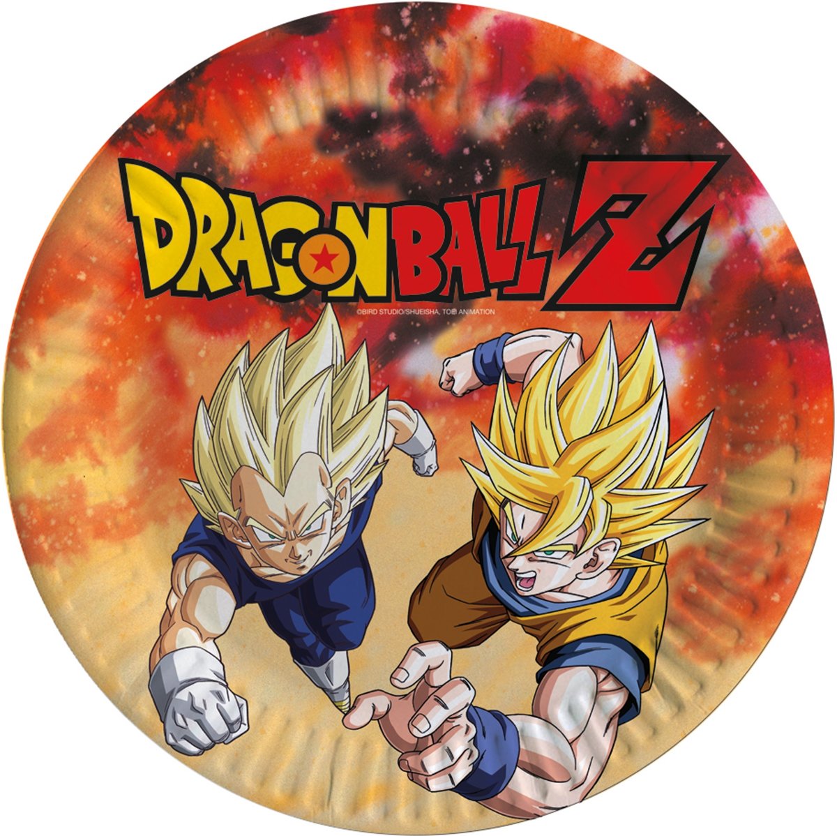 8 kartonnen Dragon Ball Z™ bordjes - Feestdecoratievoorwerp