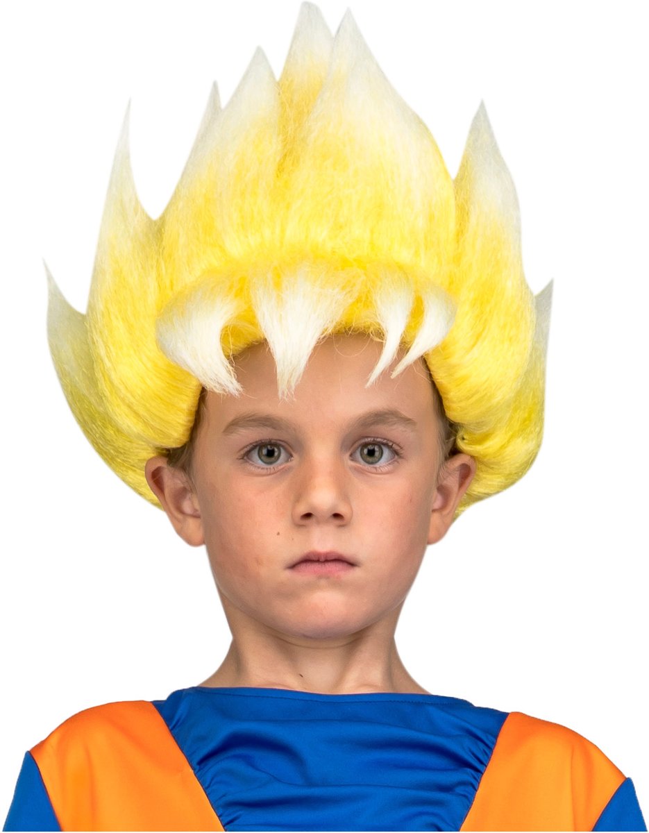 Dragon Ball™ Super Saiyan Goku pruik voor kinderen - Verkleedpruik