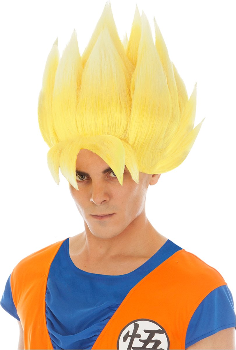 Gele Goku Saiyan Dragon Ball Z™ pruik voor volwassenen - Verkleedpruik