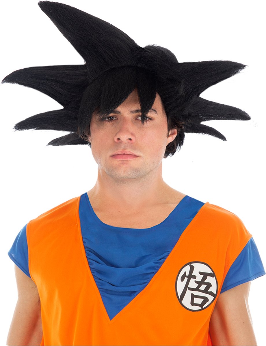 Zwarte Goku Saiyan Dragon Ball Z™ pruik voor volwassenen - Verkleedpruik