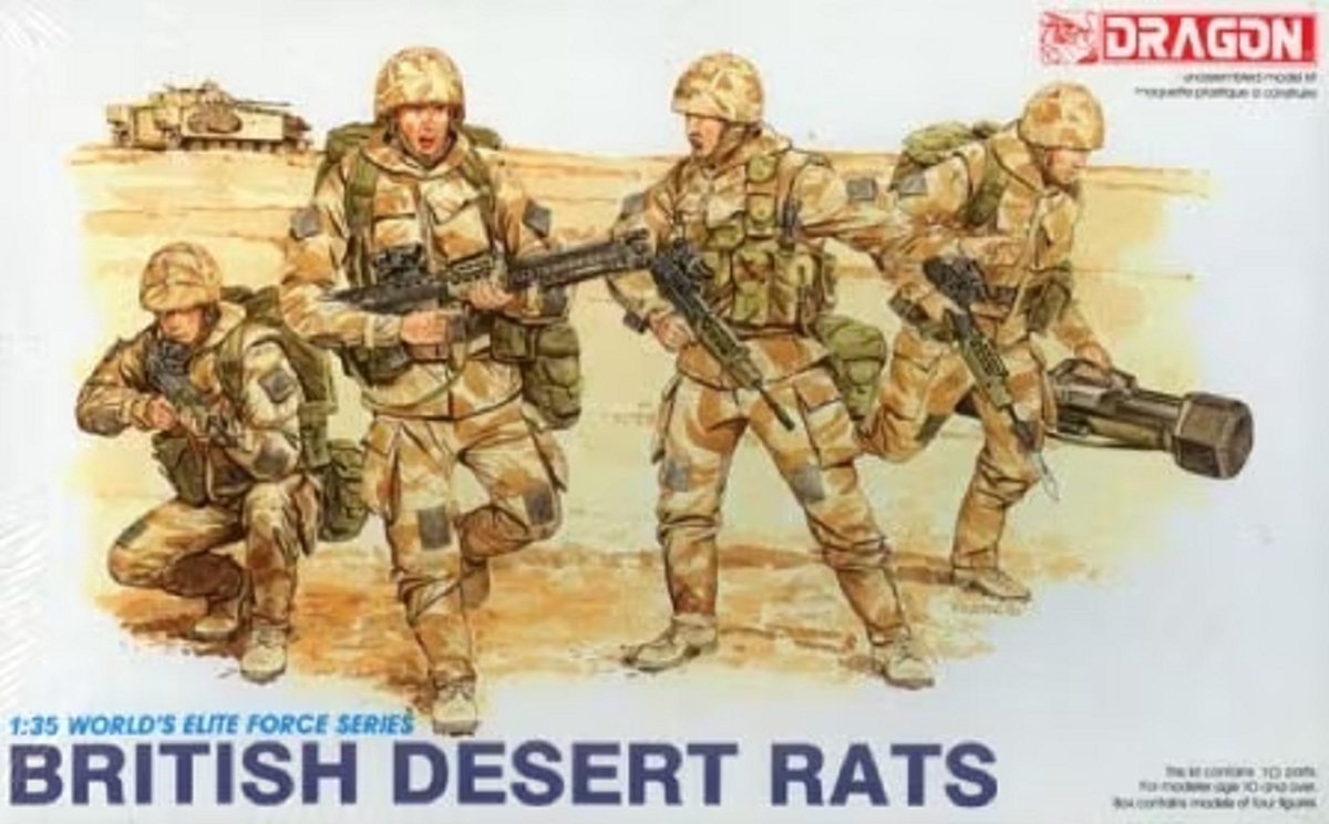 Dragon Modelbouwpakket Militaire voertuigen - 3013 British Desert Rats - Figuren - Worlds Elite Force Series Plastic - 1:35 -
