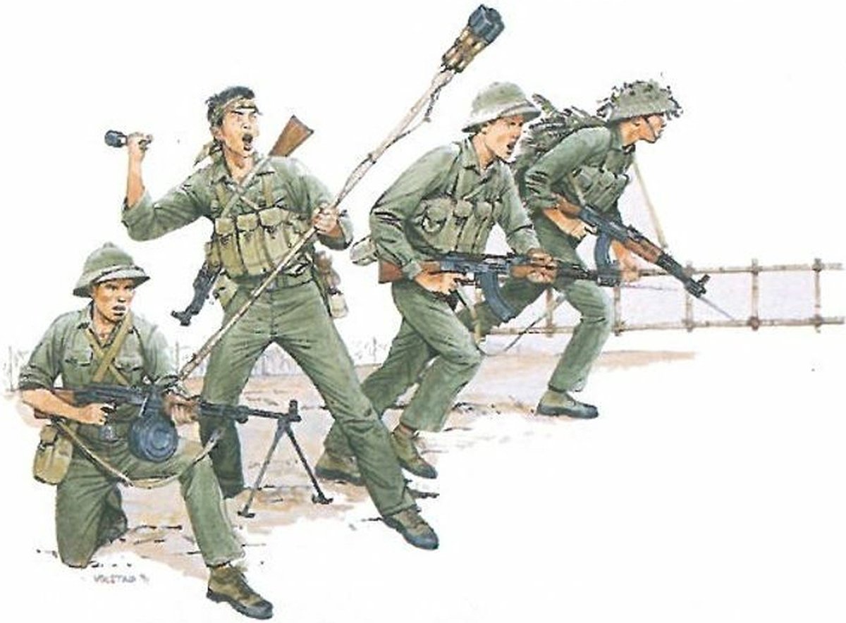 Dragon Modelbouwpakket Militaire voertuigen - 3308 Vietnamese Soldaten - NVA Sapper team - 4 Figuren Plastic - 1:35 -