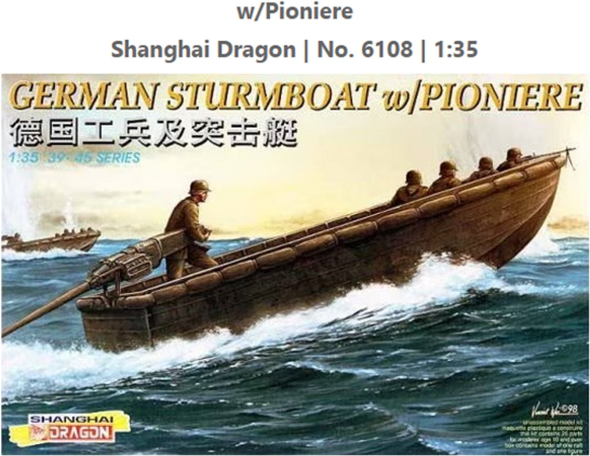 Dragon Modelbouwpakket Militaire voertuigen - 6108 Duitse Sturmboot met Pionière Plastic - 1:35 -