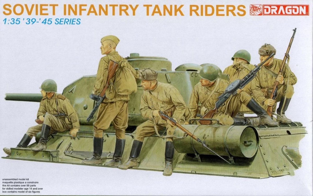 Dragon Modelbouwpakket Militaire voertuigen - 6197 Soviet Infantry Tank Riders Plastic - 1:35 -