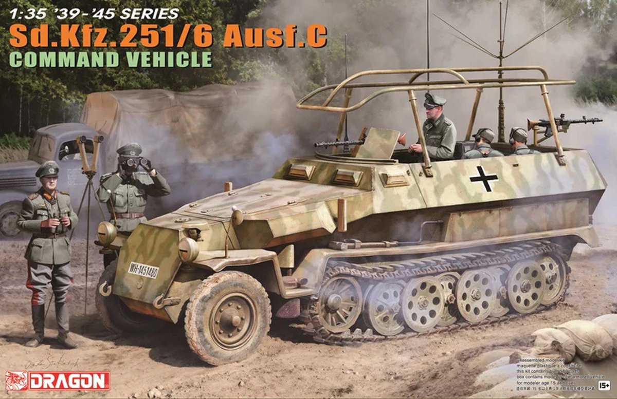 Dragon Modelbouwpakket Militaire voertuigen - 6442 Sd.Kfz. 251/6 Ausf. C - Commando Militair Voertuig Plastic - 1:35 -