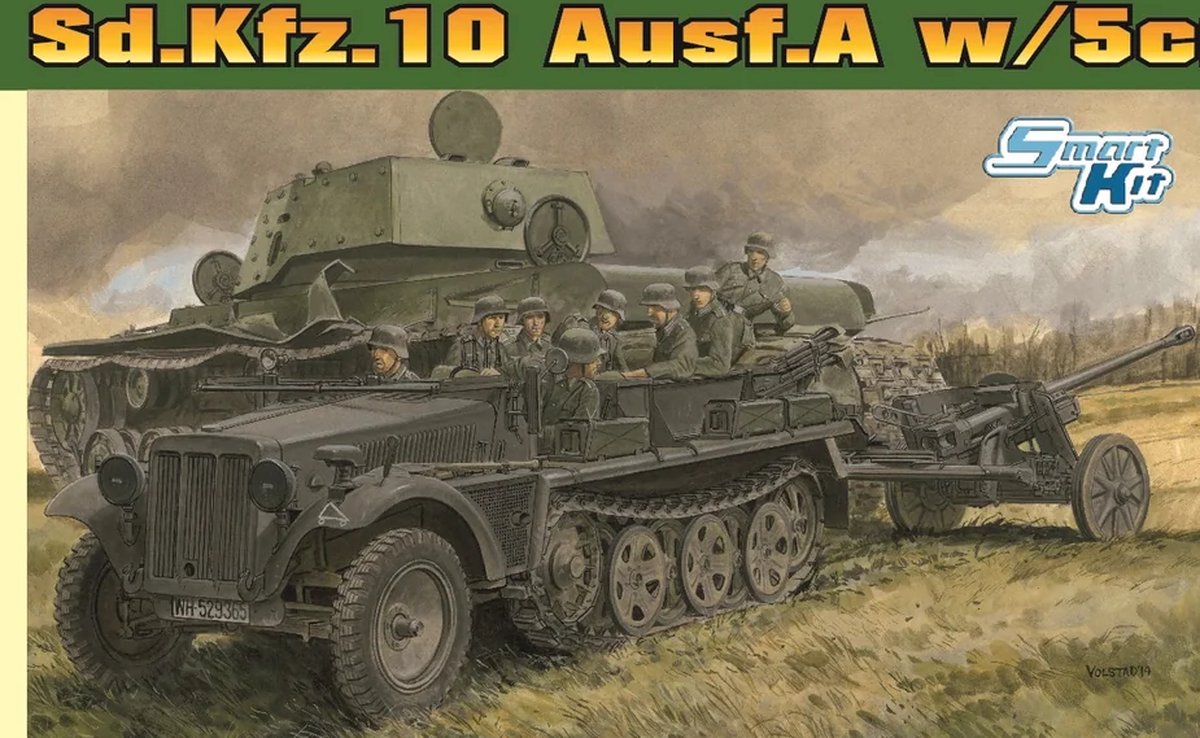 Dragon Modelbouwpakket Militaire voertuigen - 6732 Sd.Kfz. 10 Ausf. A w/5cm PaK 38 - Militair Voertuig Plastic - 1:35 -
