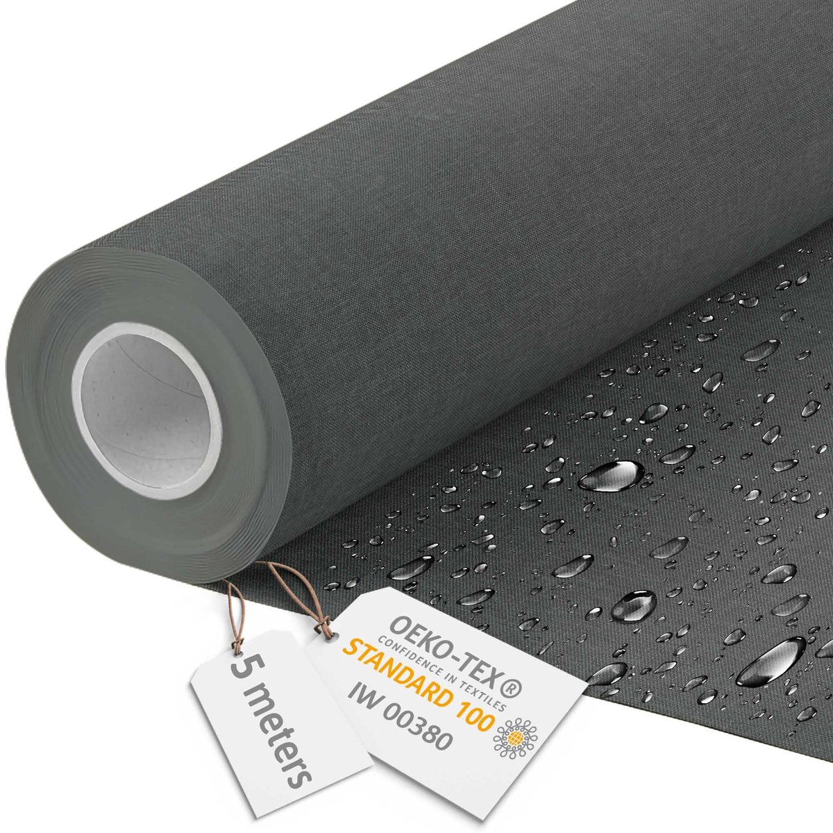 DreamRoots Canvas Waterdicht - Meubelstof per meter, Imitatie Plat 160 cm Breed - Waterafstotende stof 220 g/m2 600D - Zonneschermstof Waterdicht per meter, Stony Beach 5M