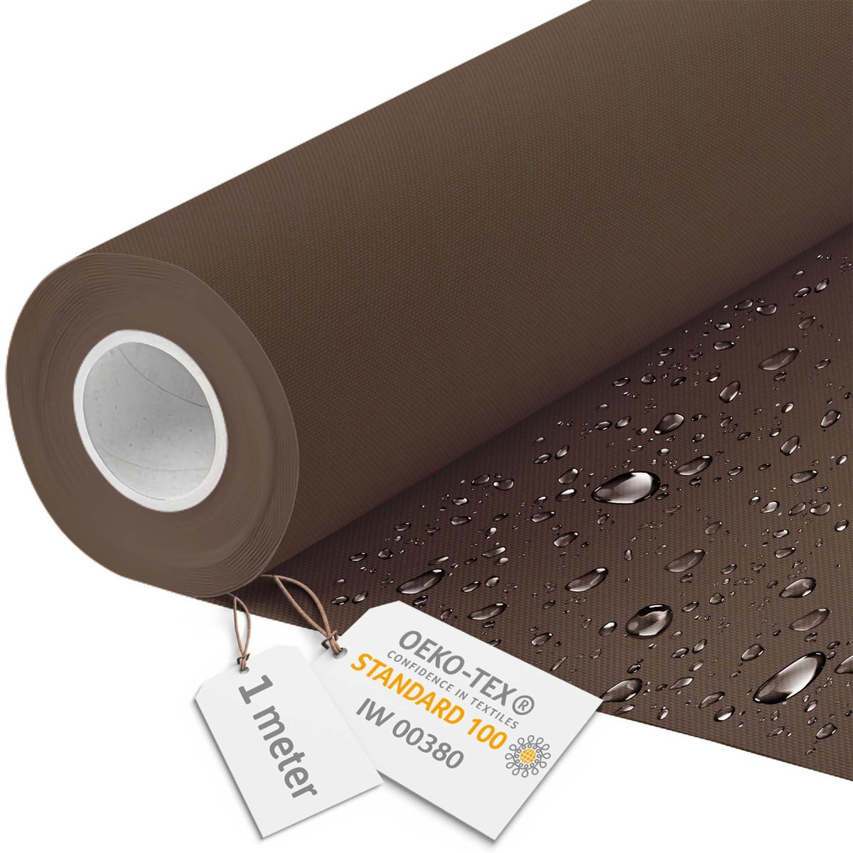 DreamRoots Canvas Waterdicht - Meubelstof per meter 160 cm breed - Waterafstotende stof 220 g/m2 600D - Luifelstof Waterdicht per meter Bruin 1M