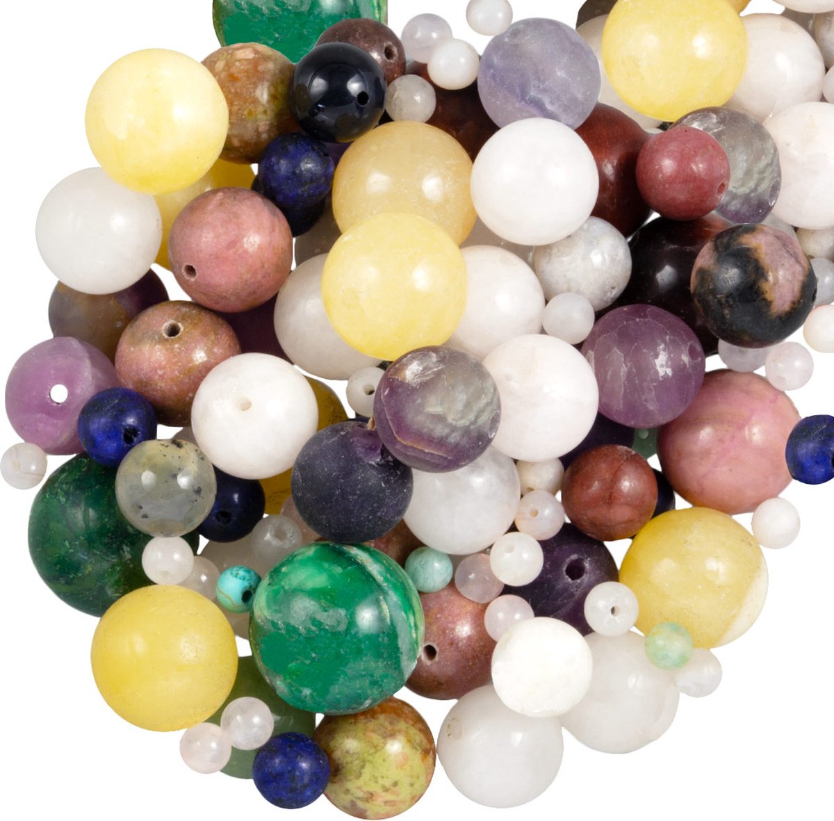 Kralenmix - Natuursteen Kralen (4 - 16 mm) Mixed Stone (100 gram)