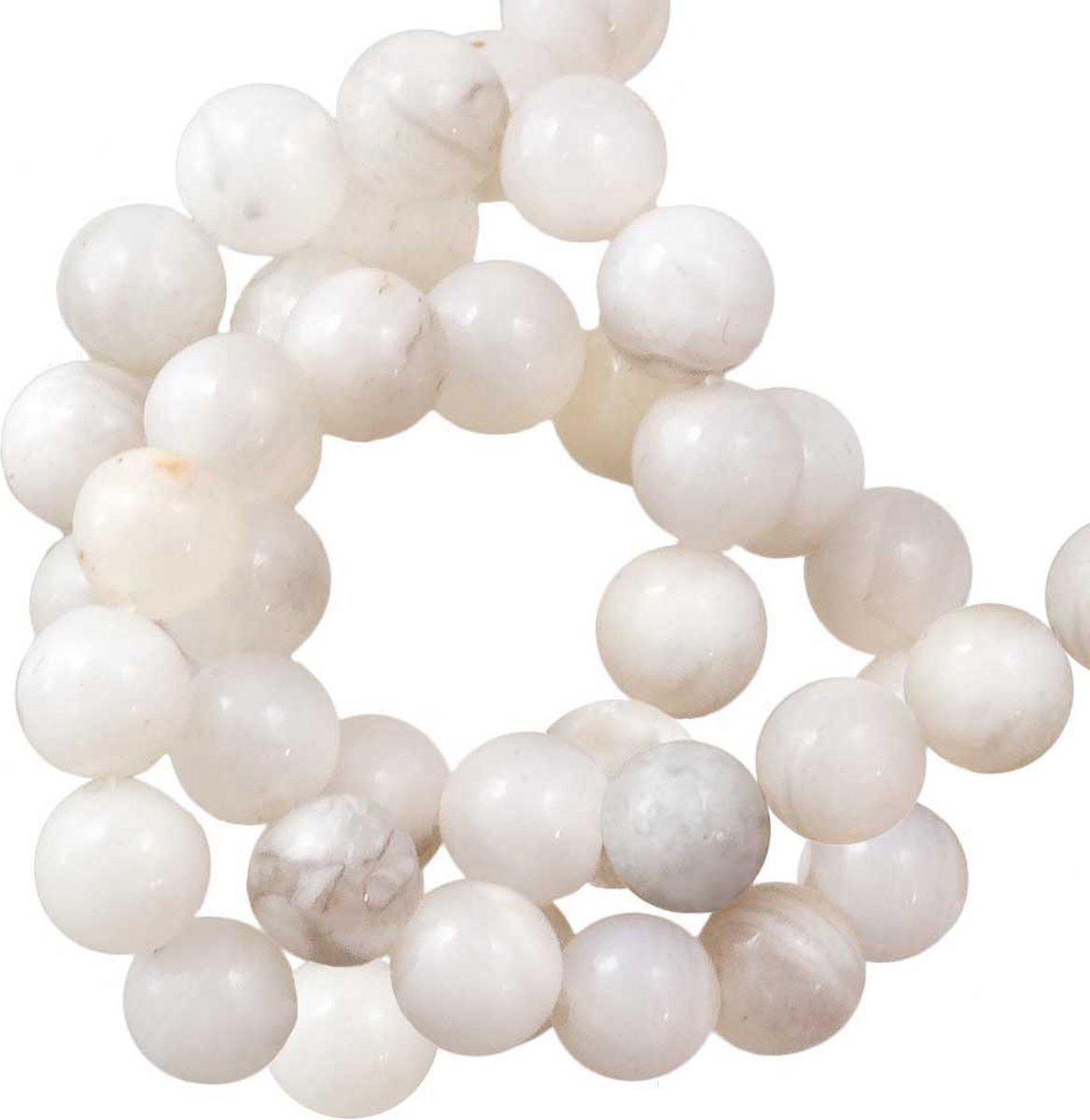 Witte Agaat Kralen (6 mm) 61 Stuks