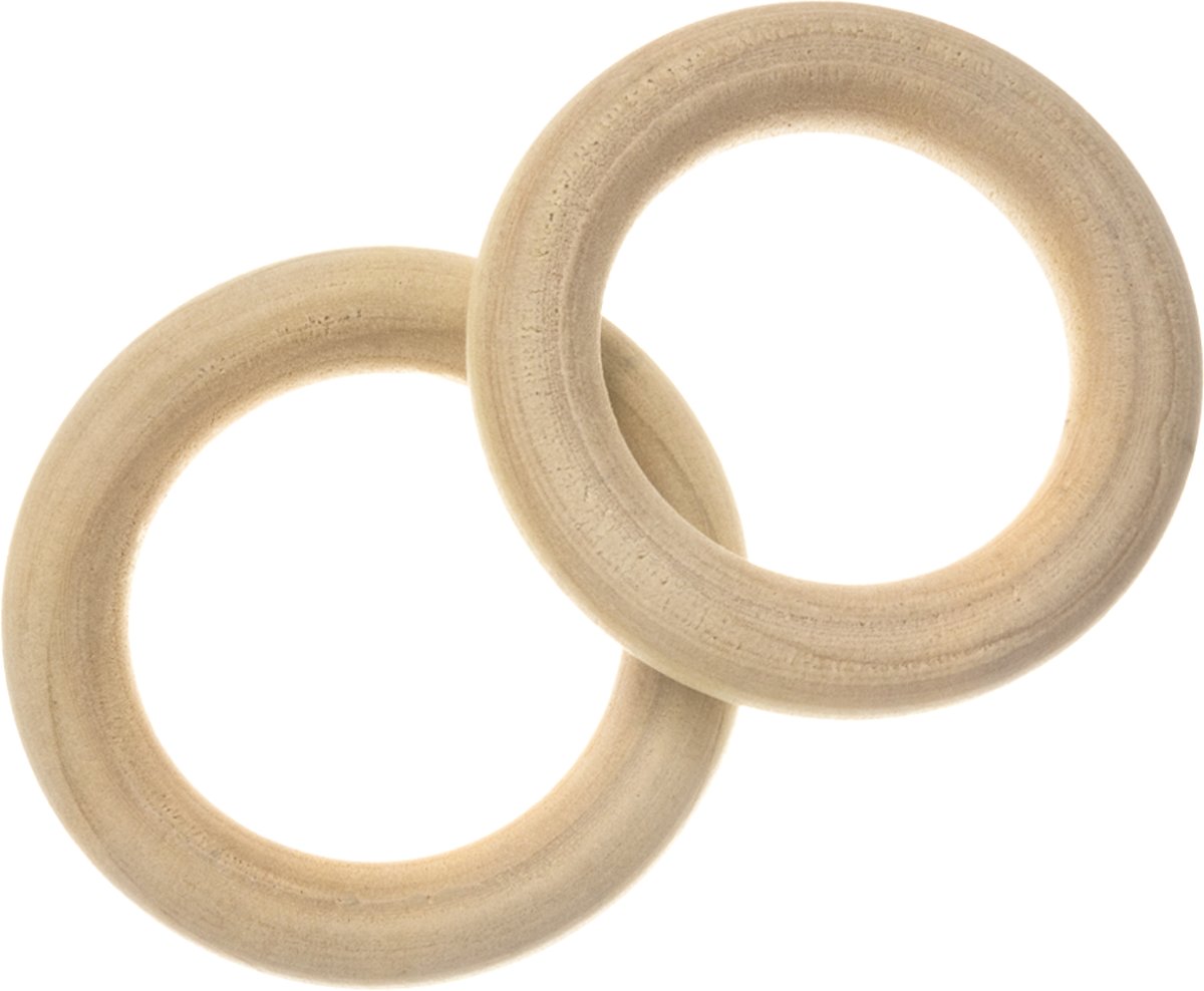 Blanke Houten Ring (40 x 7 mm, gat 25 mm) 15 stuks