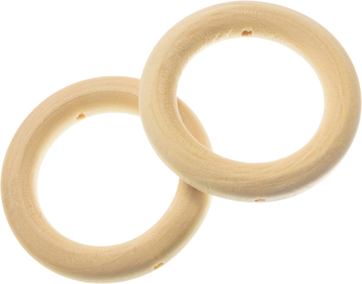 Blanke Houten Ring (45 mm) 10 stuks