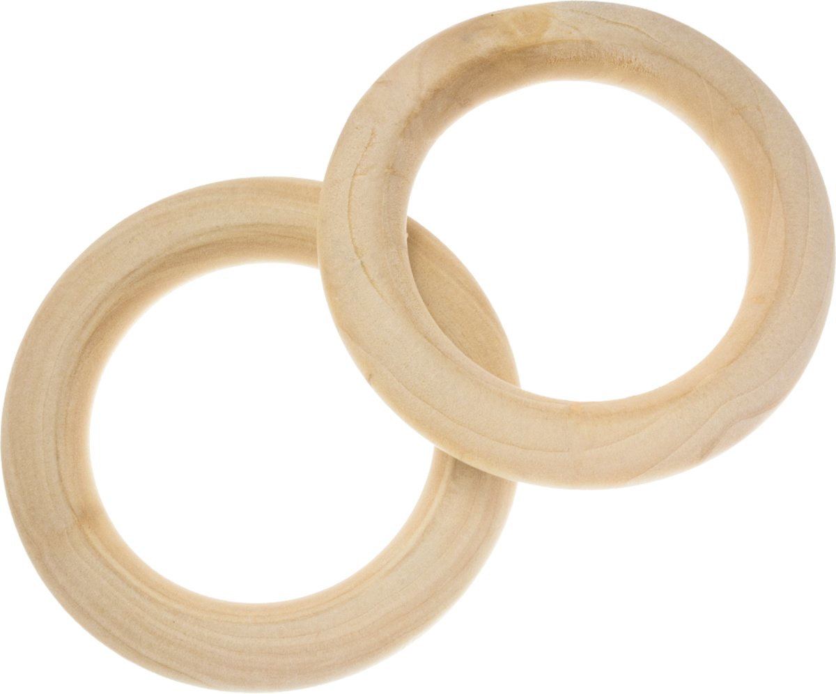 Blanke Houten Ring (58 x 9 mm, gat 41 mm) 10 stuks