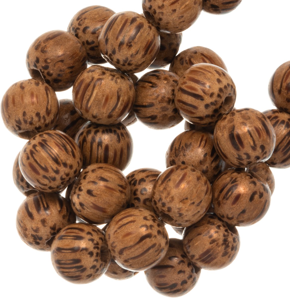 Houten Kralen (8 mm) Palmwood (52 stuks)