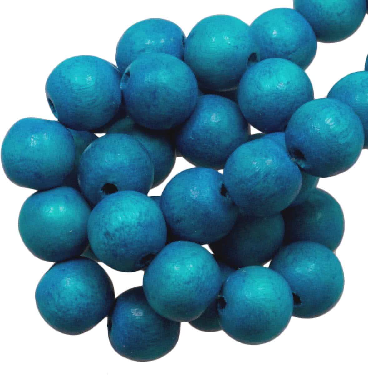 Houten Kralen Vintage Look (12 mm) Azure (70 stuks)