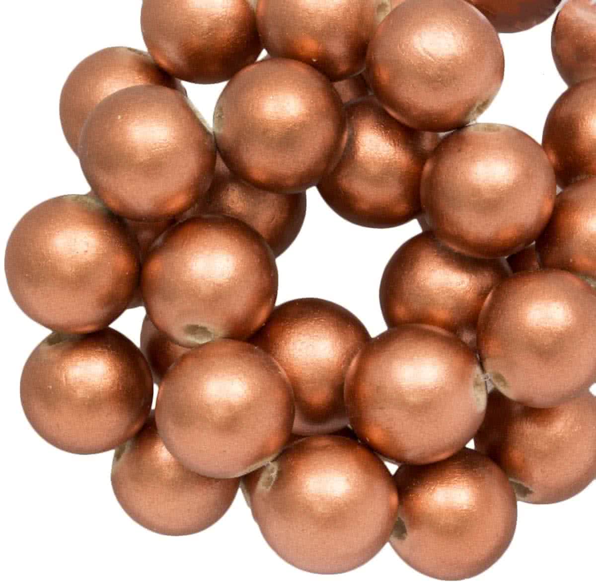 Houten Kralen Vintage Look (8 mm) Copper (208 stuks)