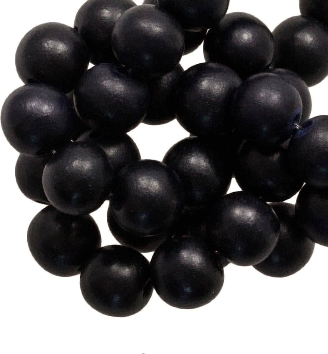 Houten Kralen Vintage Look (8 mm) Pitch Black (208 stuks)