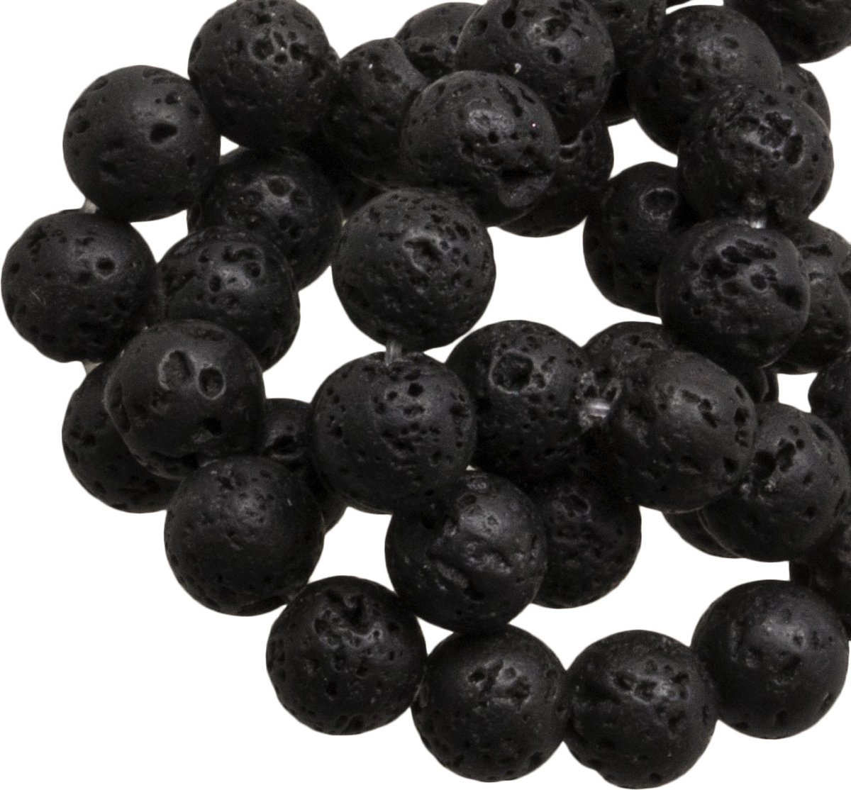 Lava Ronde Kralen (6 mm) Black (60 Stuks)