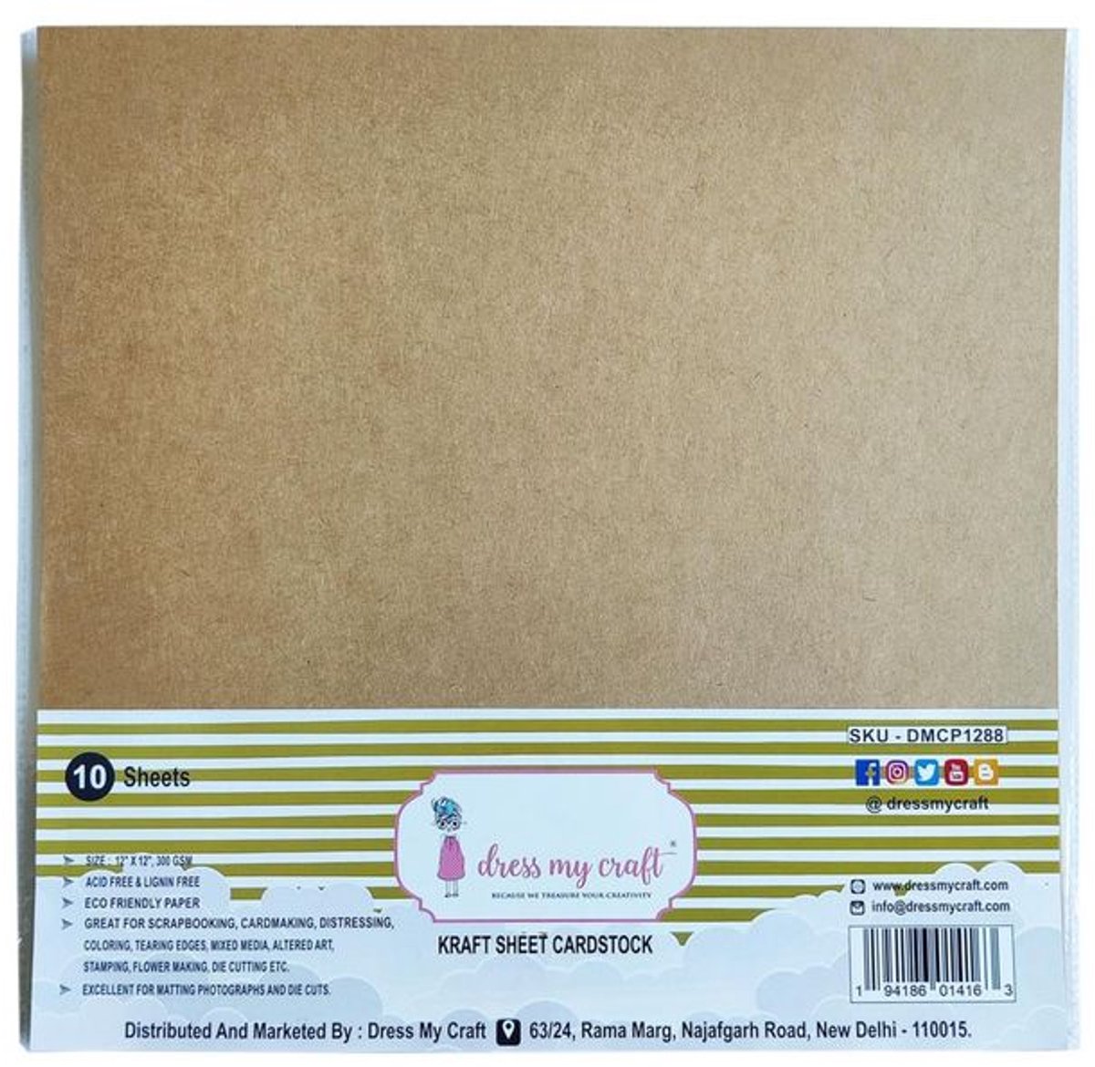 Dress My Craft - Kraf Sheet Cardstock 12x12 inch (DMCP1288)