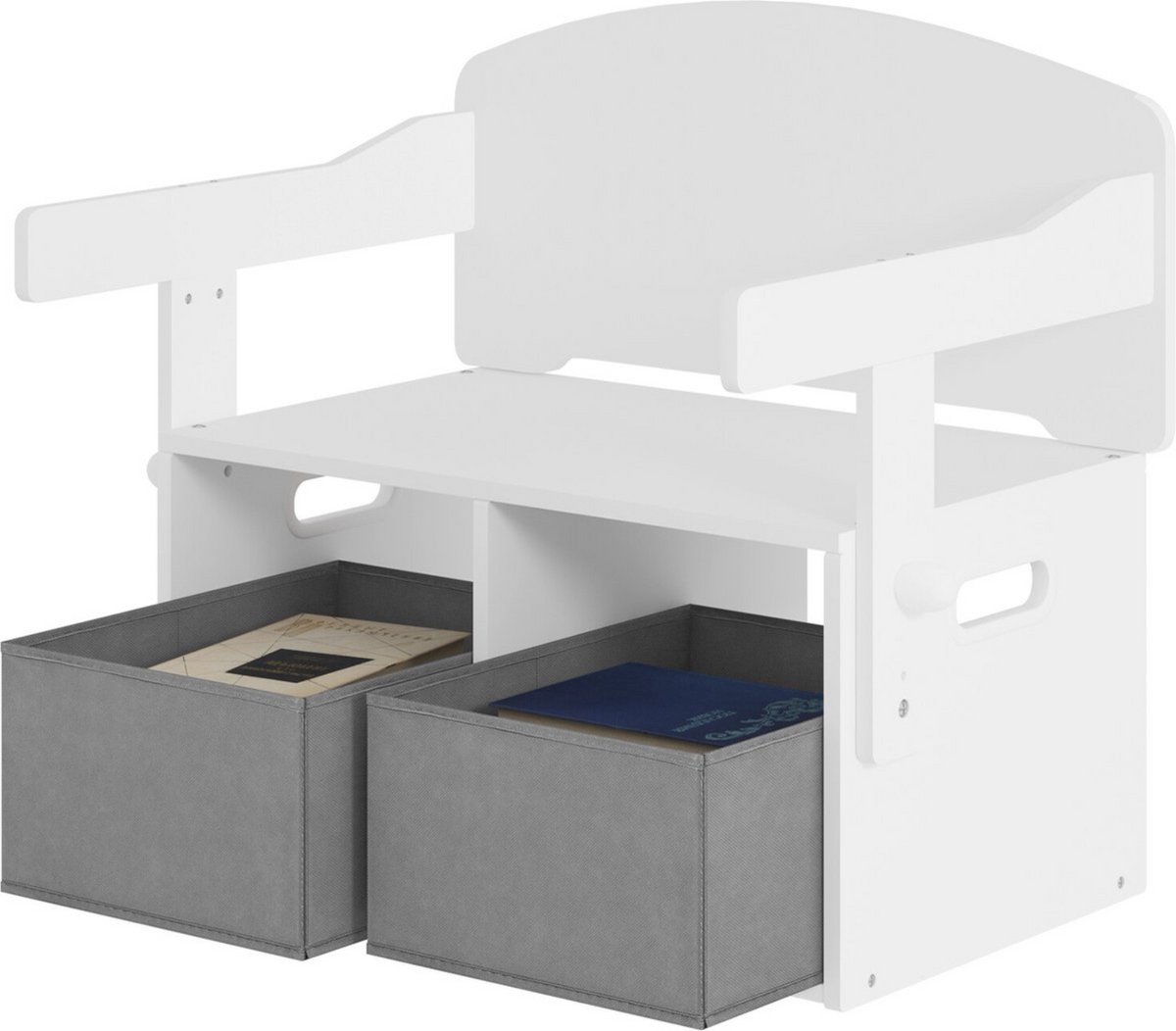 Kindertafel - speeltafel voor peuters & kleuters - stevig MDF - modern en functioneel - stijlvol grijs/wit