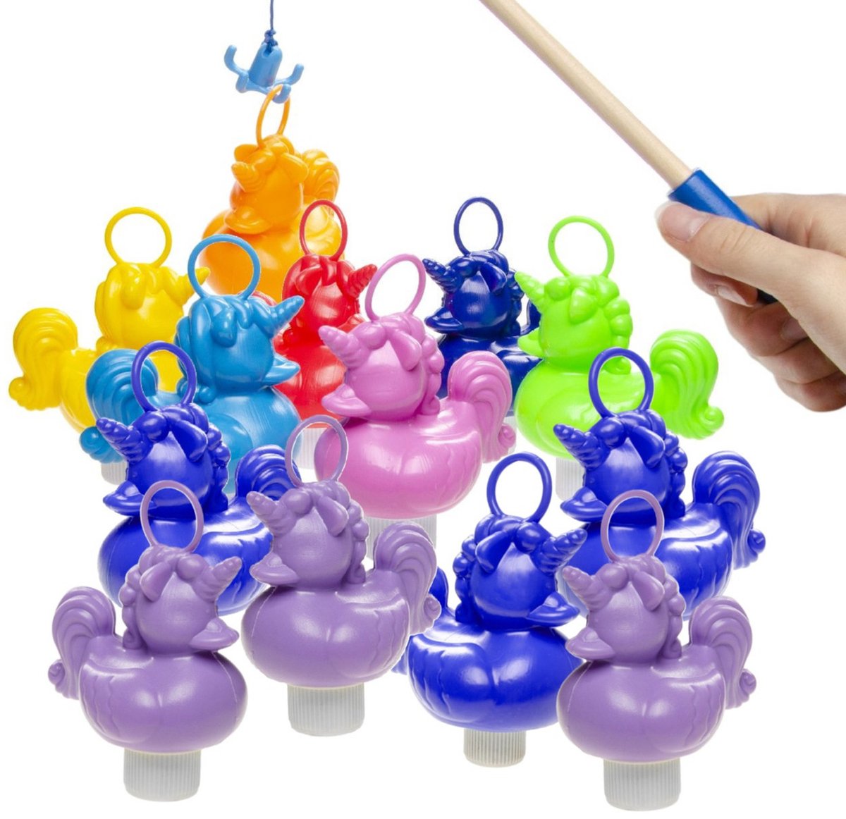 Duckiez Hengelspel / eendjes vangen kermis spel - voor kinderen - met 13x eendjes - en 2 hengels