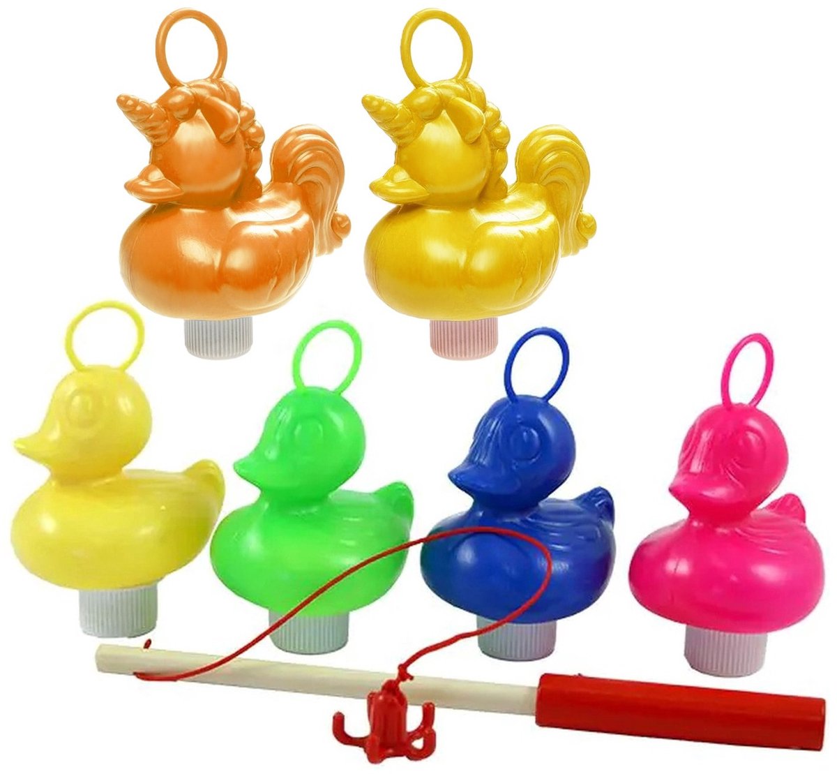 Duckiez Hengelspel / eendjes vangen kermis spel - voor kinderen - met 6 eendjes - en 1 hengels