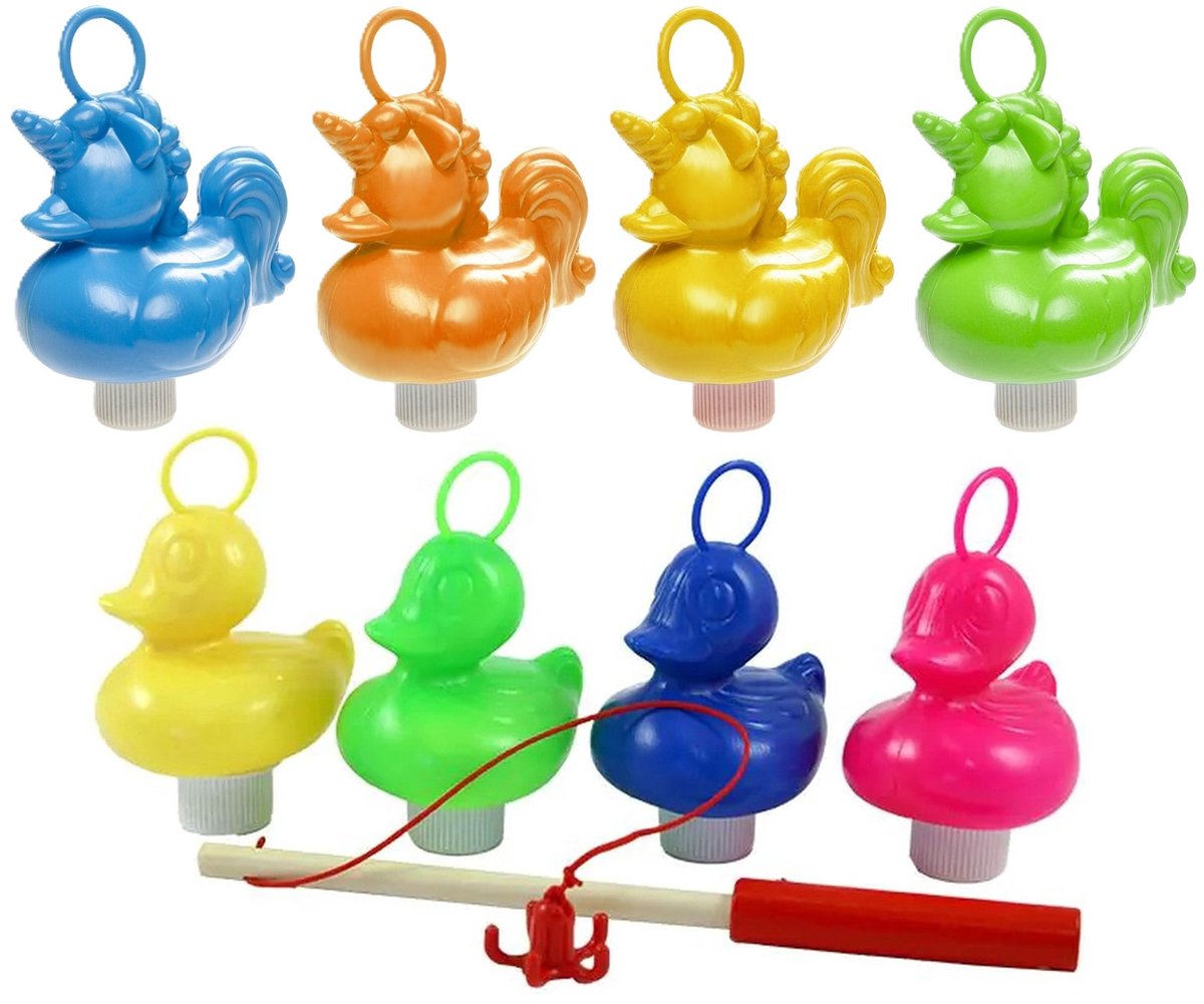Duckiez Hengelspel / eendjes vangen kermis spel - voor kinderen - met 8x eendjes - en 1 hengels