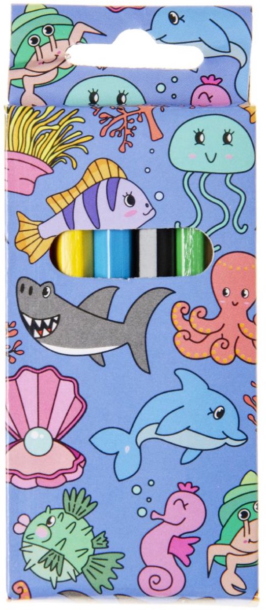 Duckiez Kleurpotloodjes Zeedieren 6st. - 48 stuks
