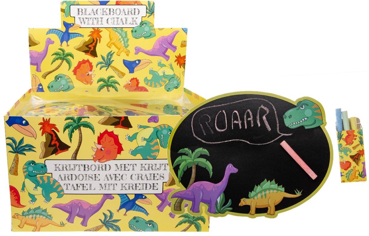 Duckiez Krijtbord Met Krijt Dinosaurus - 24 stuks