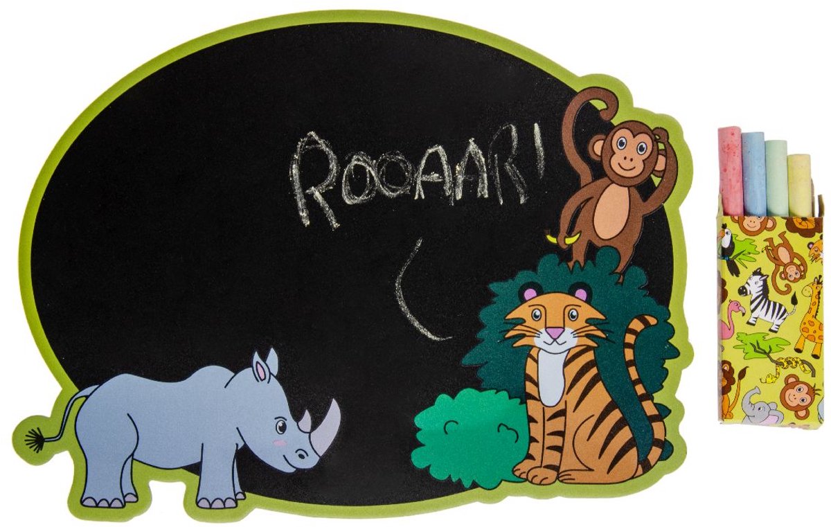 Duckiez Krijtbord Met Krijt Wilde Dieren - 24 stuks
