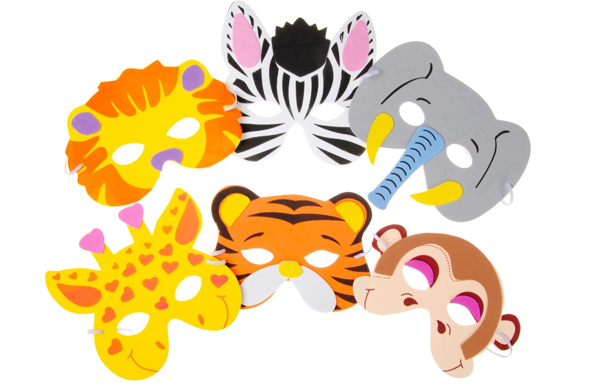 Duckiez Masker Wilde Dieren In Foam - 24 stuks