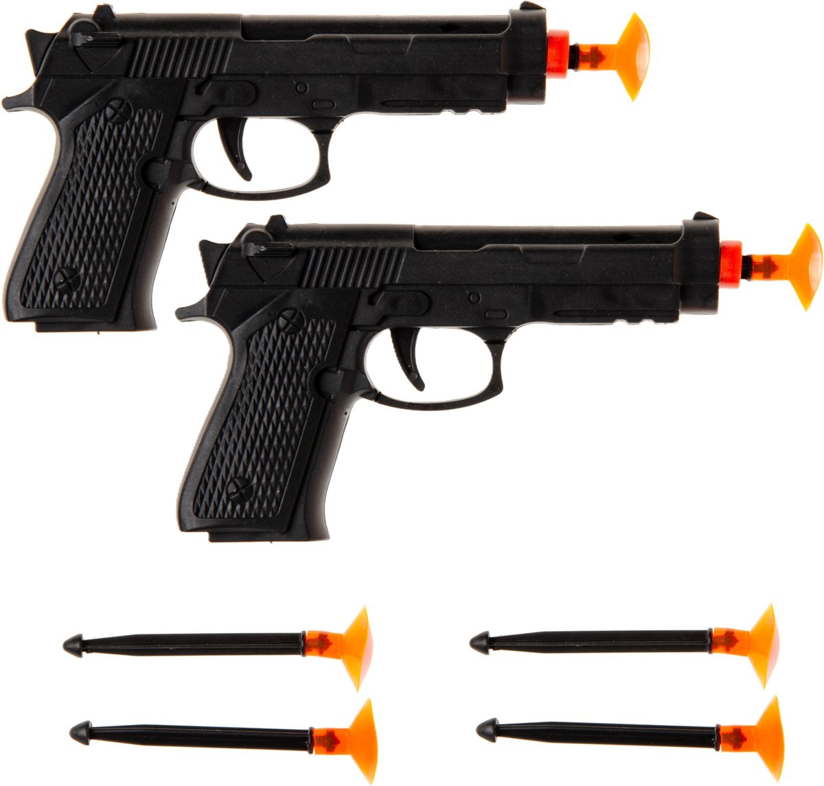 LG Imports Politie speelgoed set - 2x - pistool met pijltjes - verkleed rollenspel - plastic - voor kinderen