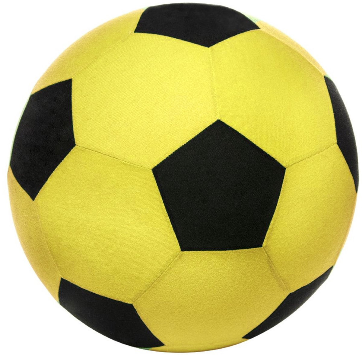 Softbal foam - voetbal print - geel - zacht - dia 50 cm - speelgoed ballen