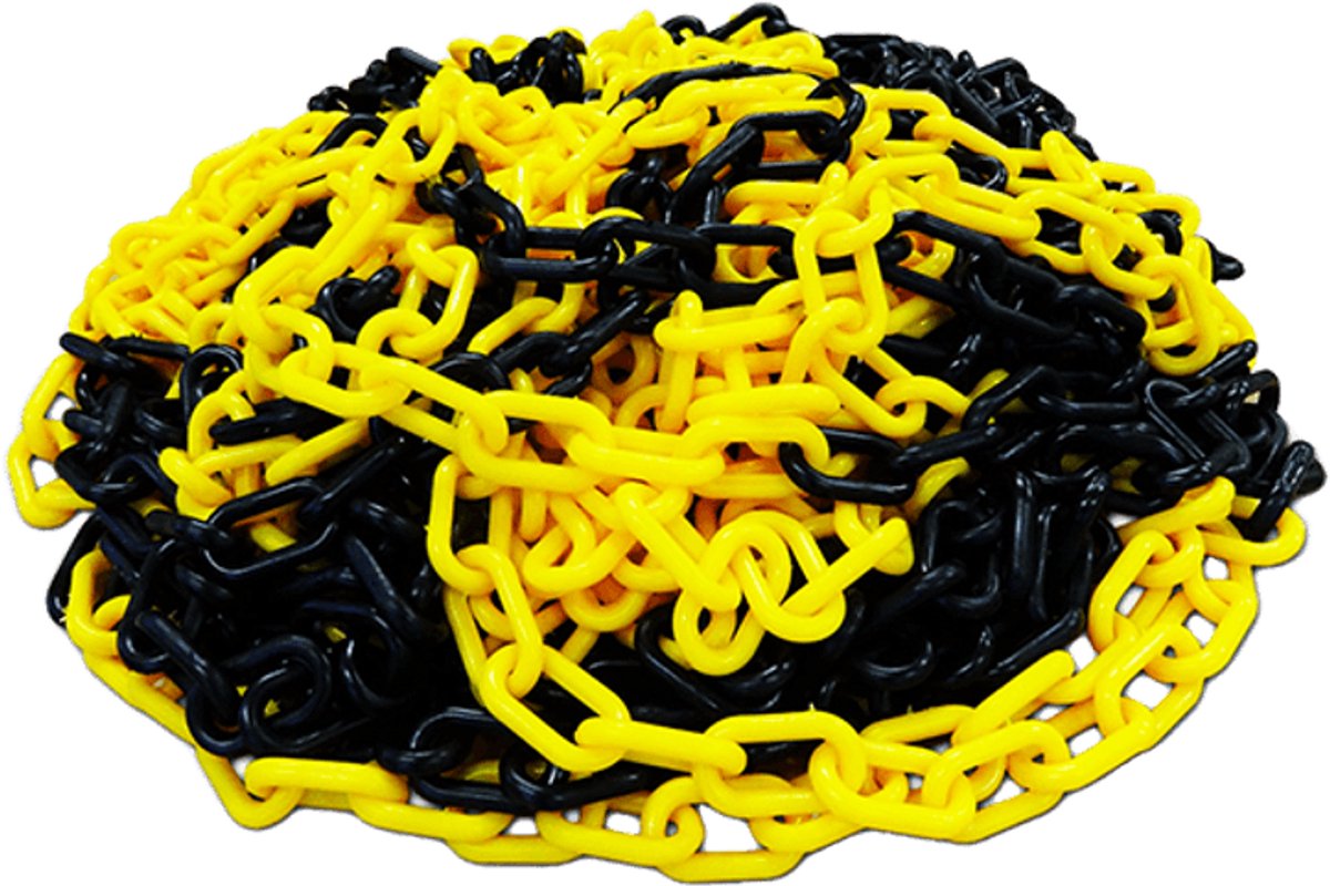 Afzetketting geel/zwart 6 mm x 5 meter