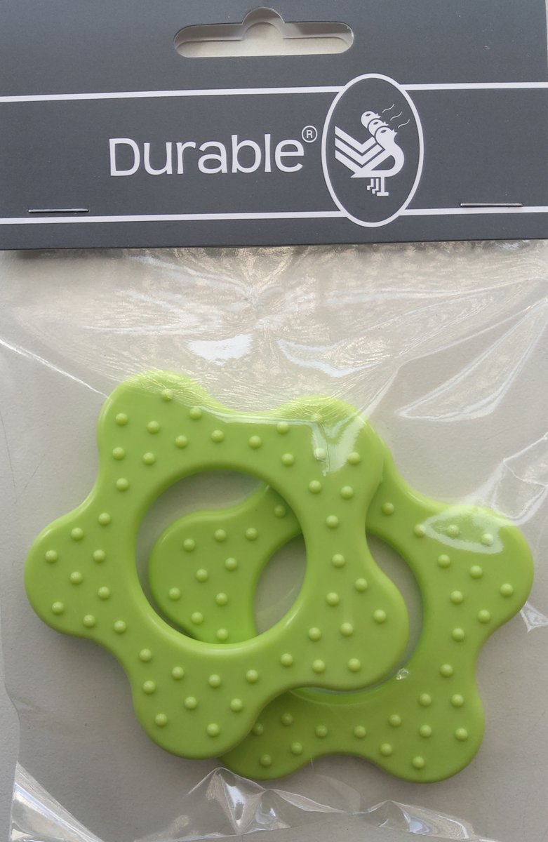   2x Bijtring Bloem met noppen kleur Lichtgroen 547