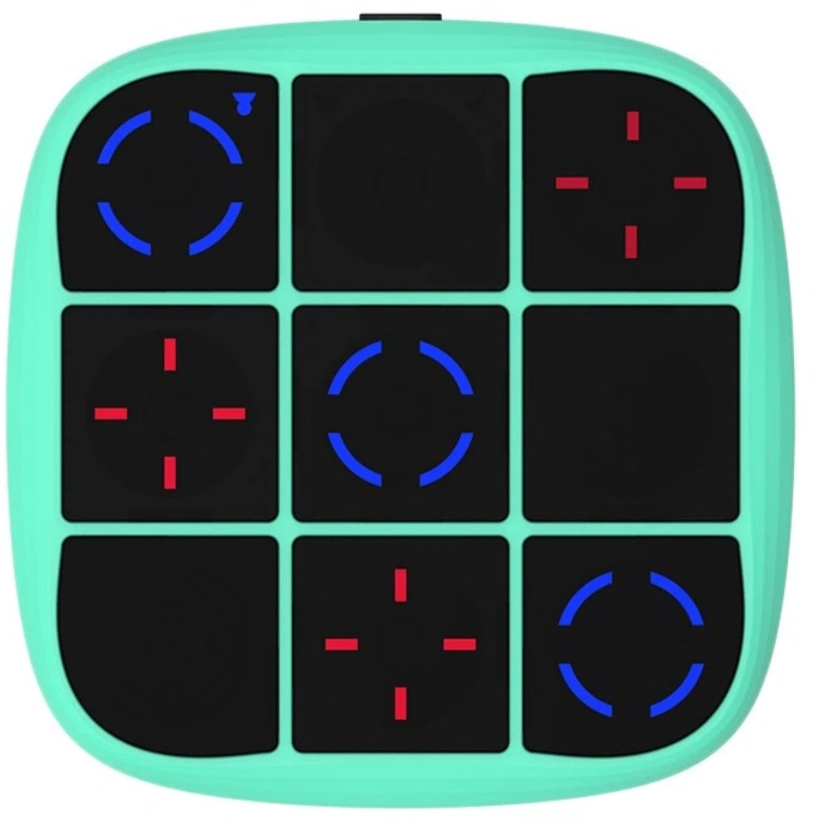 Dussdote Bordspelconsole - Vingertop speelgoedbordspelconsole - 3-in-1 educatieve spelconsole - Elektronische digitale Tic-Tac-Toe spelconsole - Educatieve spelconsole voor op reis - Draagbaar voor thuis - Groen