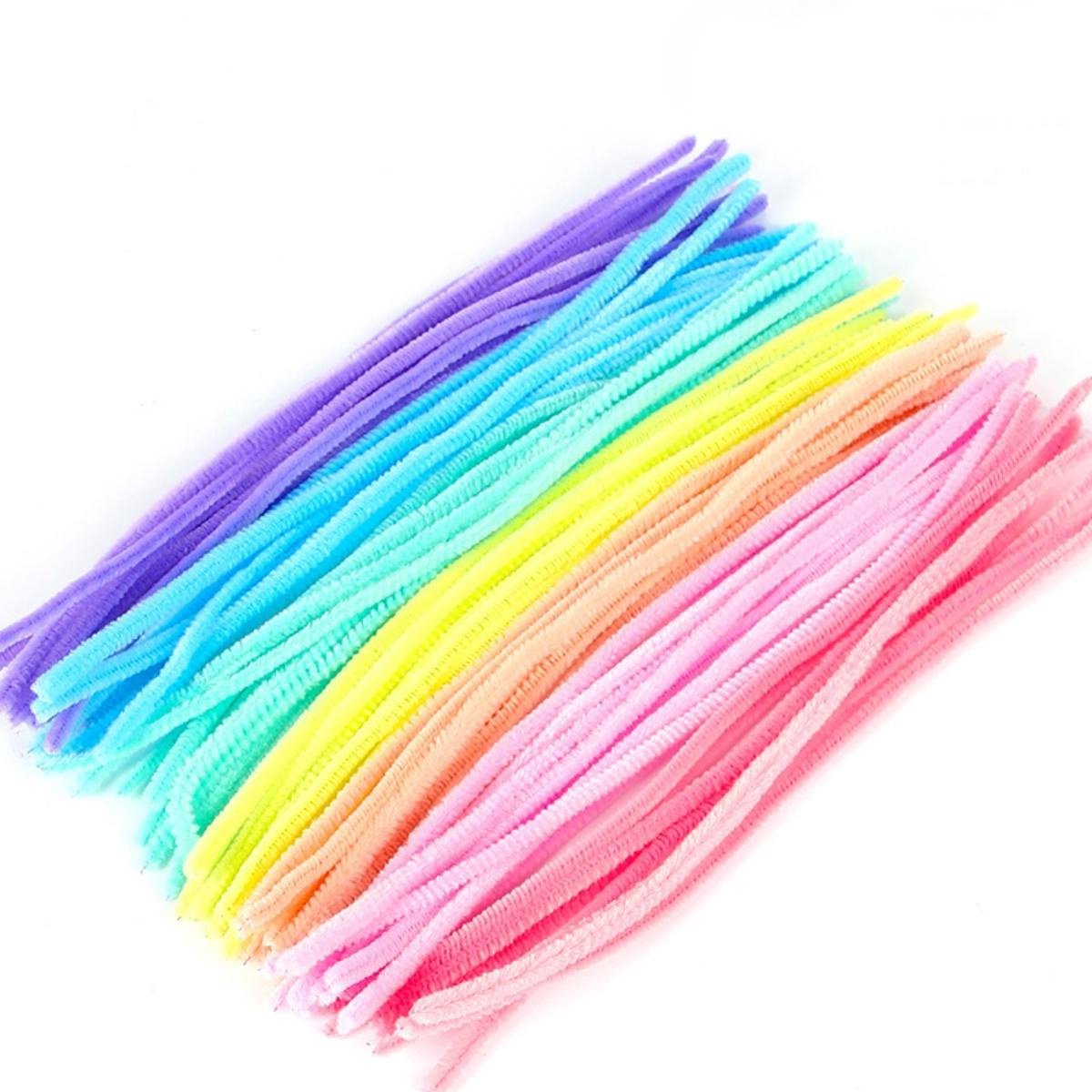 Dussdote Chenilledraad - Chenille Draad - Pijpenragers - Hobby Knutselen - 30 cm - 7 Kleuren - 100 Stuks