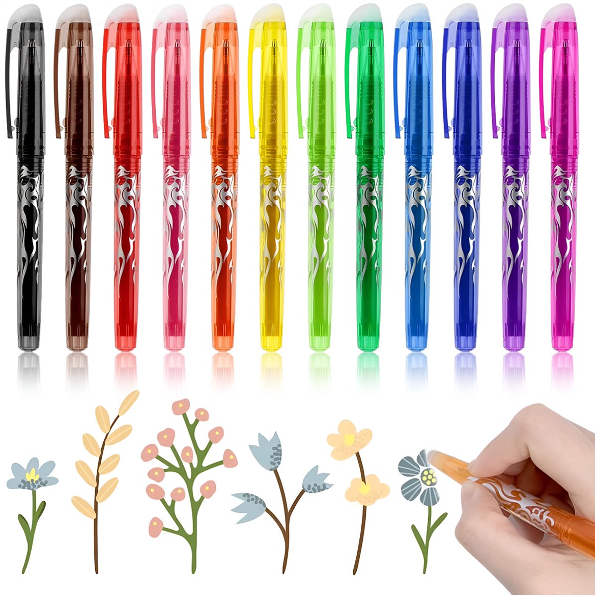 Dussdote Uitwisbare balpennen - Kleurrijke uitwisbare gelpennen - voor schoolbenodigdheden, kantoorbenodigdheden, studenten - 12 stuks