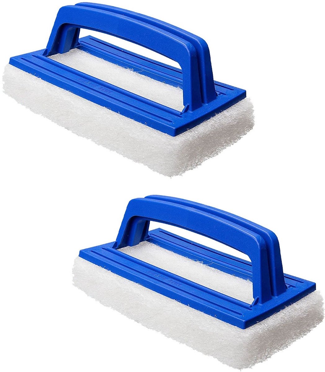 Dussdote Zwembadborstel - Sponsborstel - Zwembadreinigingsborstel - Herbruikbaar - Geschikt voor keuken, badkamer, zwembad - 2 stuks