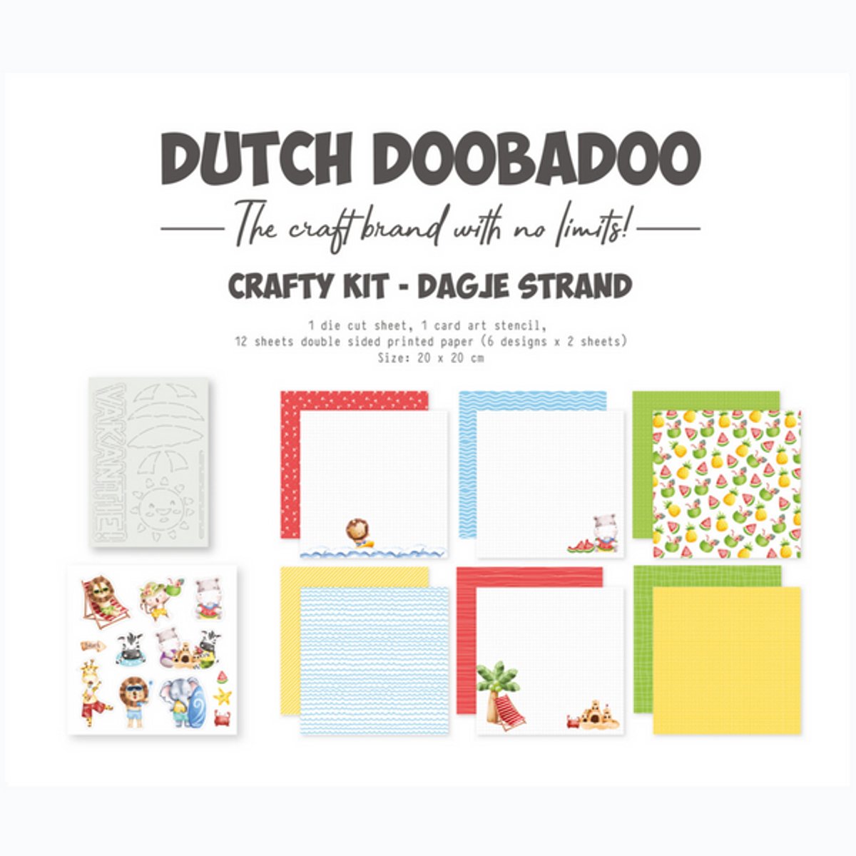 DDBD Crafty Kit Dagje strand 20x20cm