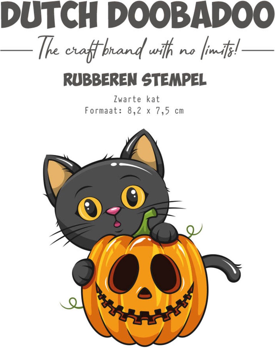 DDBD Rubber stempel Zwarte Kat