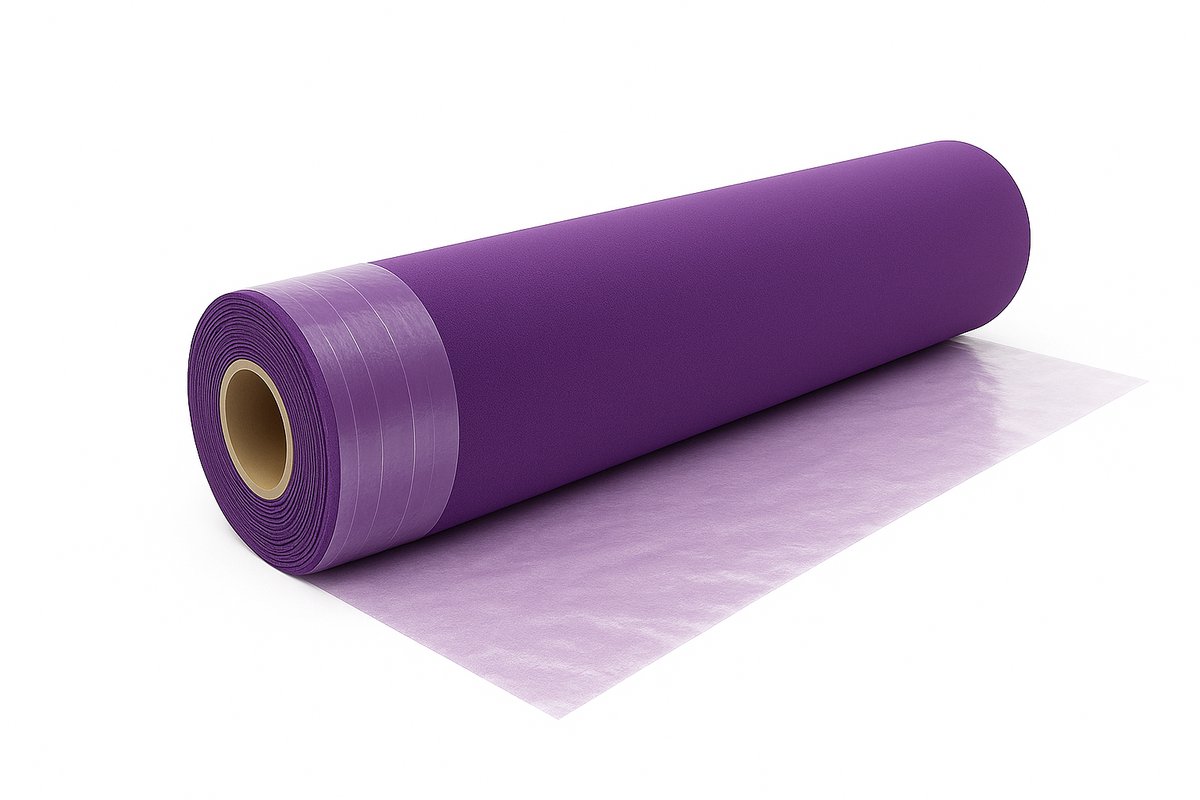 Paarse Tapijtloper 30m x 1m – Luxe Eventloper voor Feest, Bruiloft of Entree – met beschermfolie – Brandvertragend