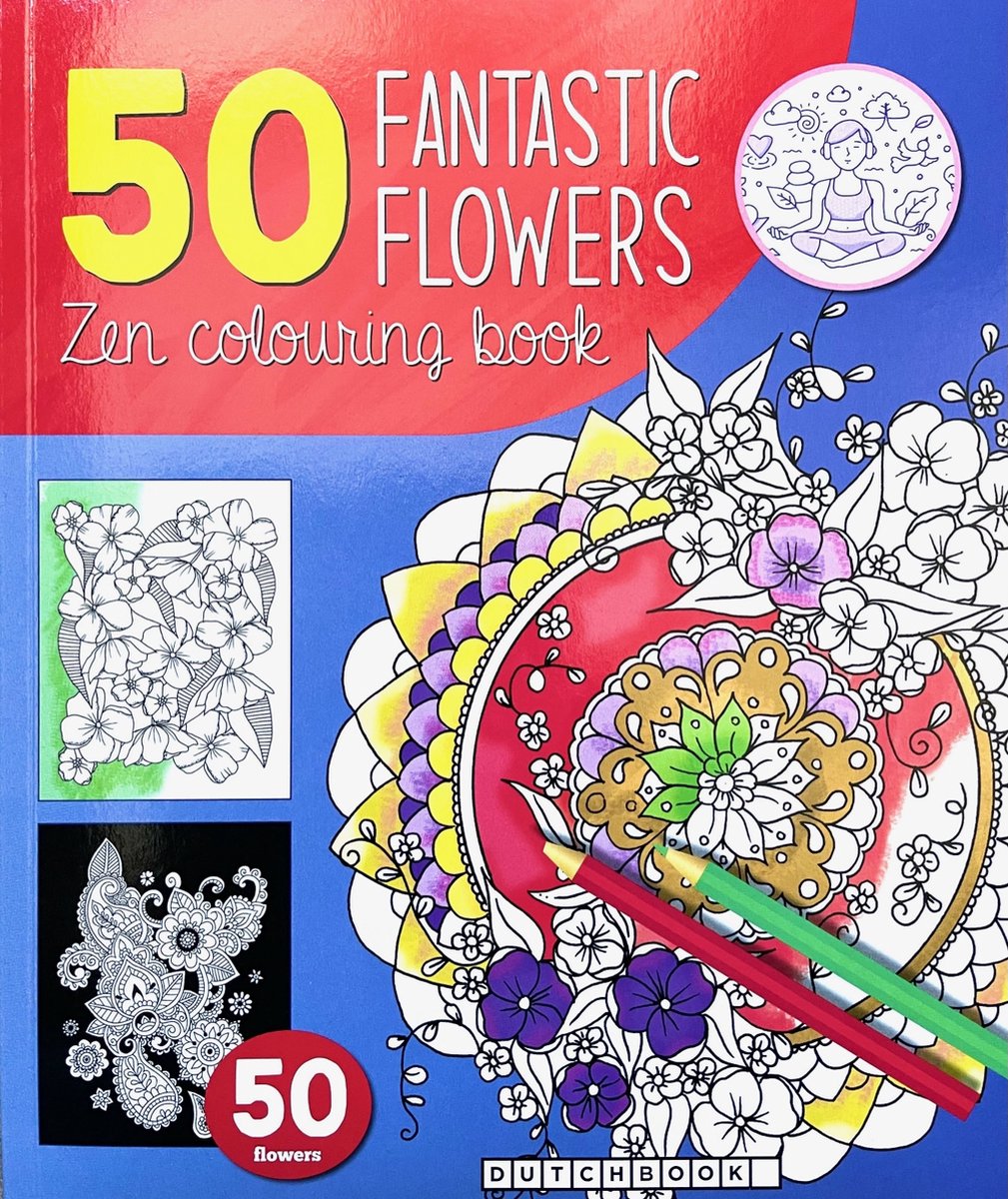 Kleurboek voor volwassenen 50 kleurplaten mandala fantastic flowers