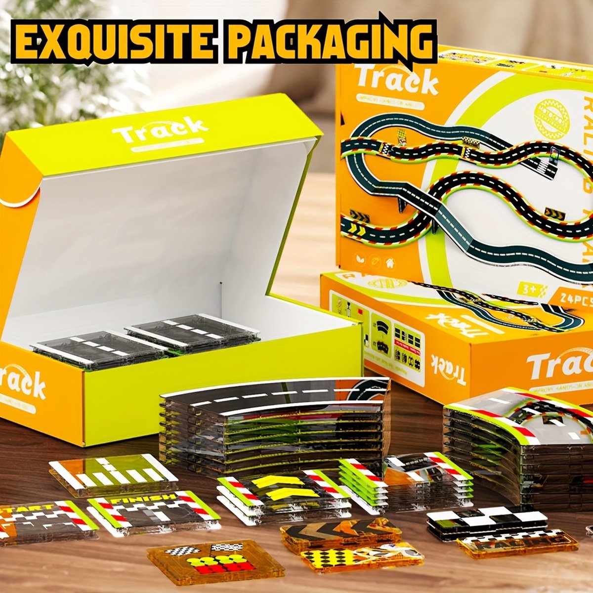  ® Magentische racebaan - Leuk te combineren met speelgoedauto - Educatief speelgoed - Montessori