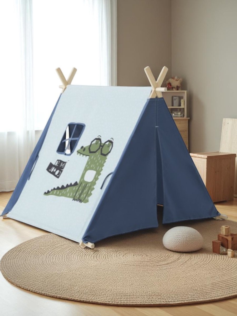  ®   Kinderen - Kindertent - Speelhuis - Tipitent - Speelhuisje - Tent Meisjes - Indianen Tent - Binnen en Buiten Tent - Blauw