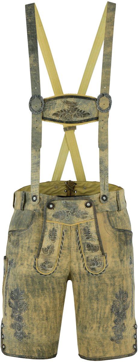 Dynamite Gear® - Lederhosen Men - Oktoberfest Costume Men - Short Lederhosen - Fancy Dress Men - Carnival Costume - Brown/Black - Size M